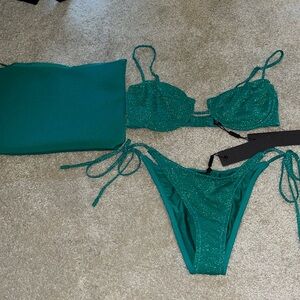 Mala jaded sparkle triangl bikini new with tags